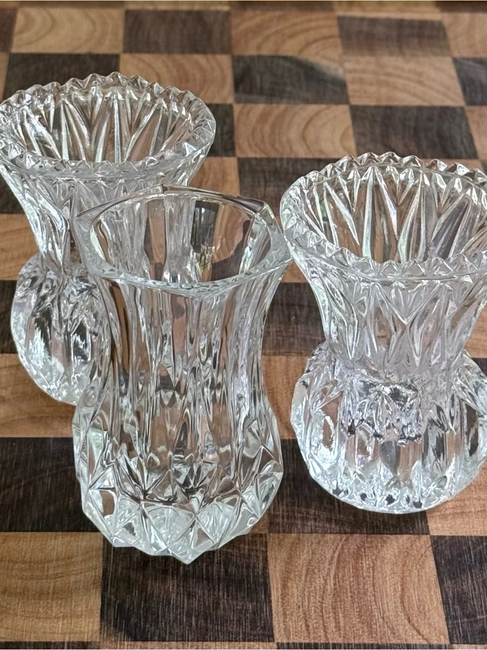 Princess House Lead Crystal Bud Vases Set of Three